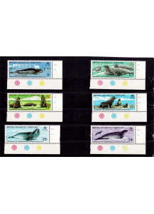 BRITISH ANTARTIC TERRITORY francobolli serie completa nuova Foche e Otarie Yvert e Tellier 118-23